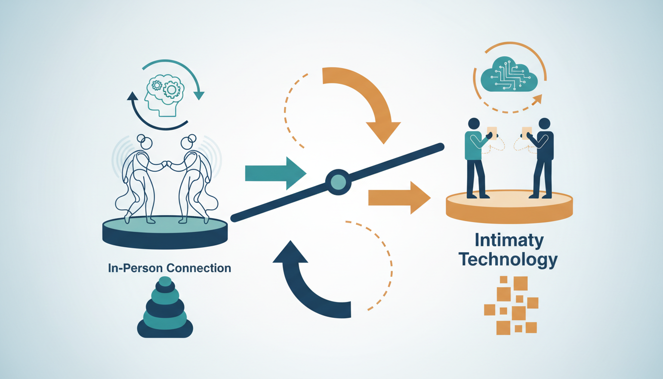 Conceptual illustration for Evaluating Intimacy Technology Against Traditional Therapeutic Methods